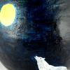 Miska papier mache, pomalowana przez Karolin� Niedzielsk� (inspiracja z ksi��ki 'Twilight' Stephenie Meyer). Wymiary: wysoko�� 18 cm; �rednica 18 cm.
